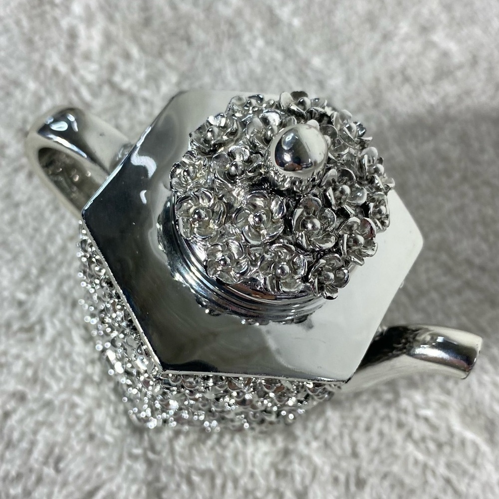5/$35 Moda Argenti Silver Coated Decorative Hexagonal Teapot - Picture 5 of 12